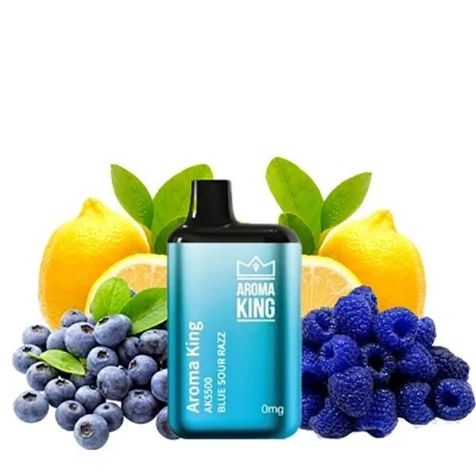 Безнікотинова Одноразова Електронна Сигарета Aroma King Blue Sour Razz (Синя Кисла Малина) (5500 Затяжок)